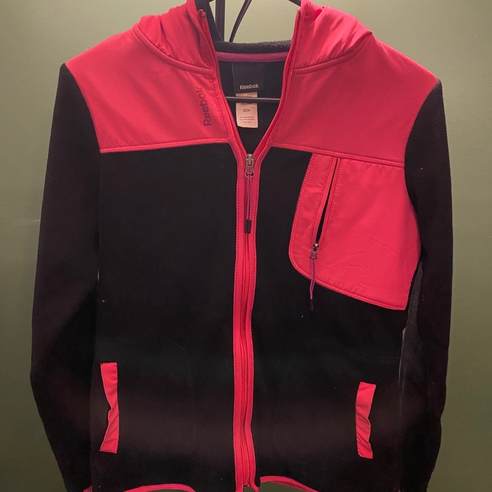 Black and Pink Rebok Hoodie